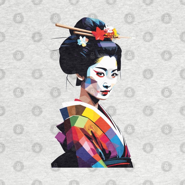 Japanese Geisha WPAP Pop Art Design by Ravenglow